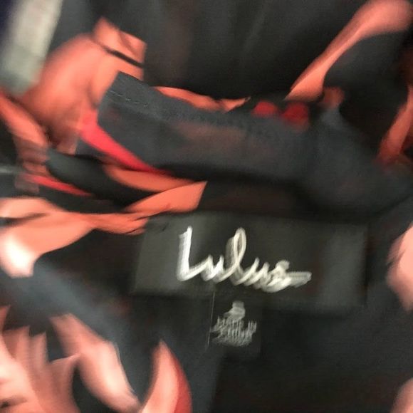 Lulus Highlight of my Life Orange and Black Floral Print Wrap Dress Size Small - Picture 12 of 14